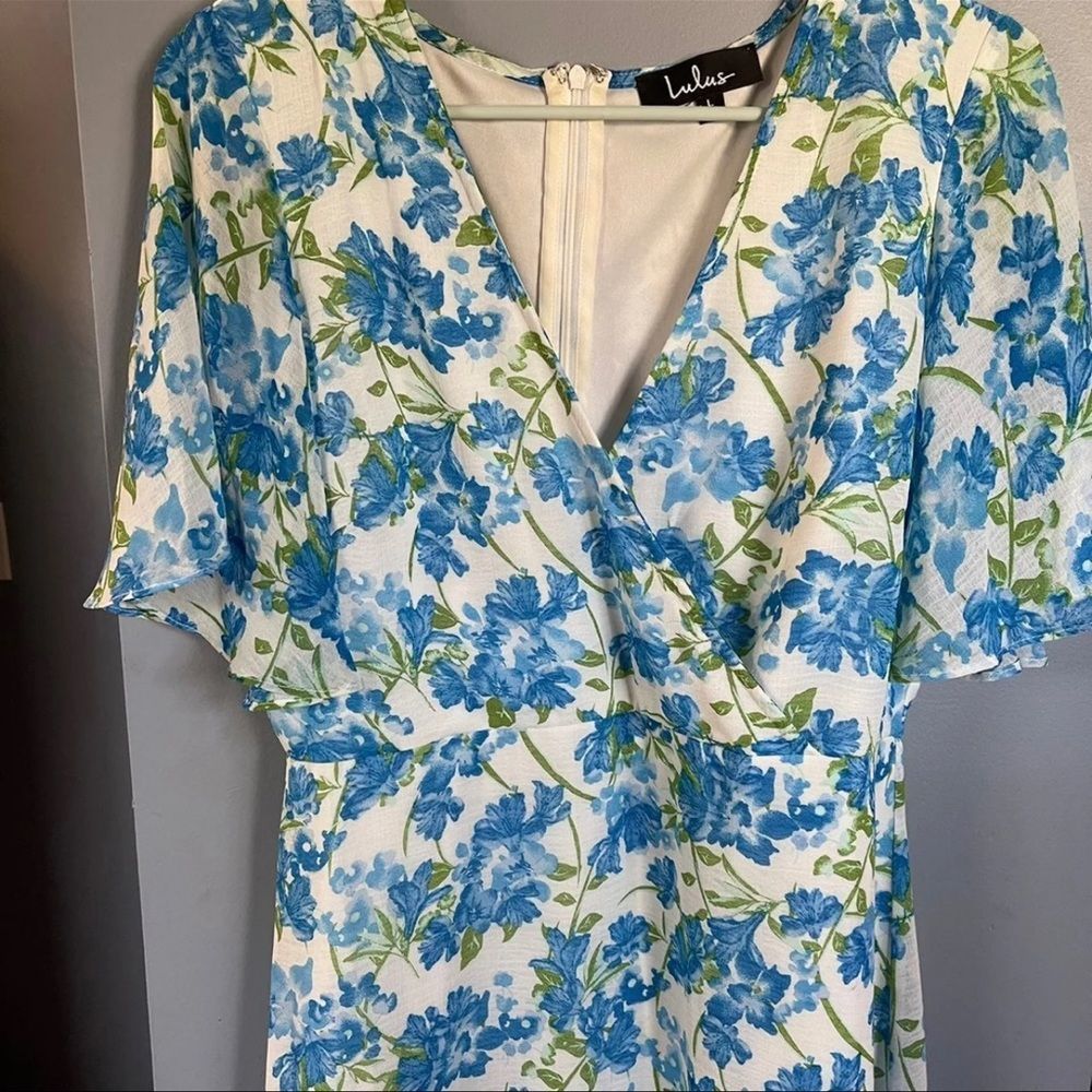 Lulus womens Spring Floral Print Ruffled Mini Dress - Picture 3 of 4